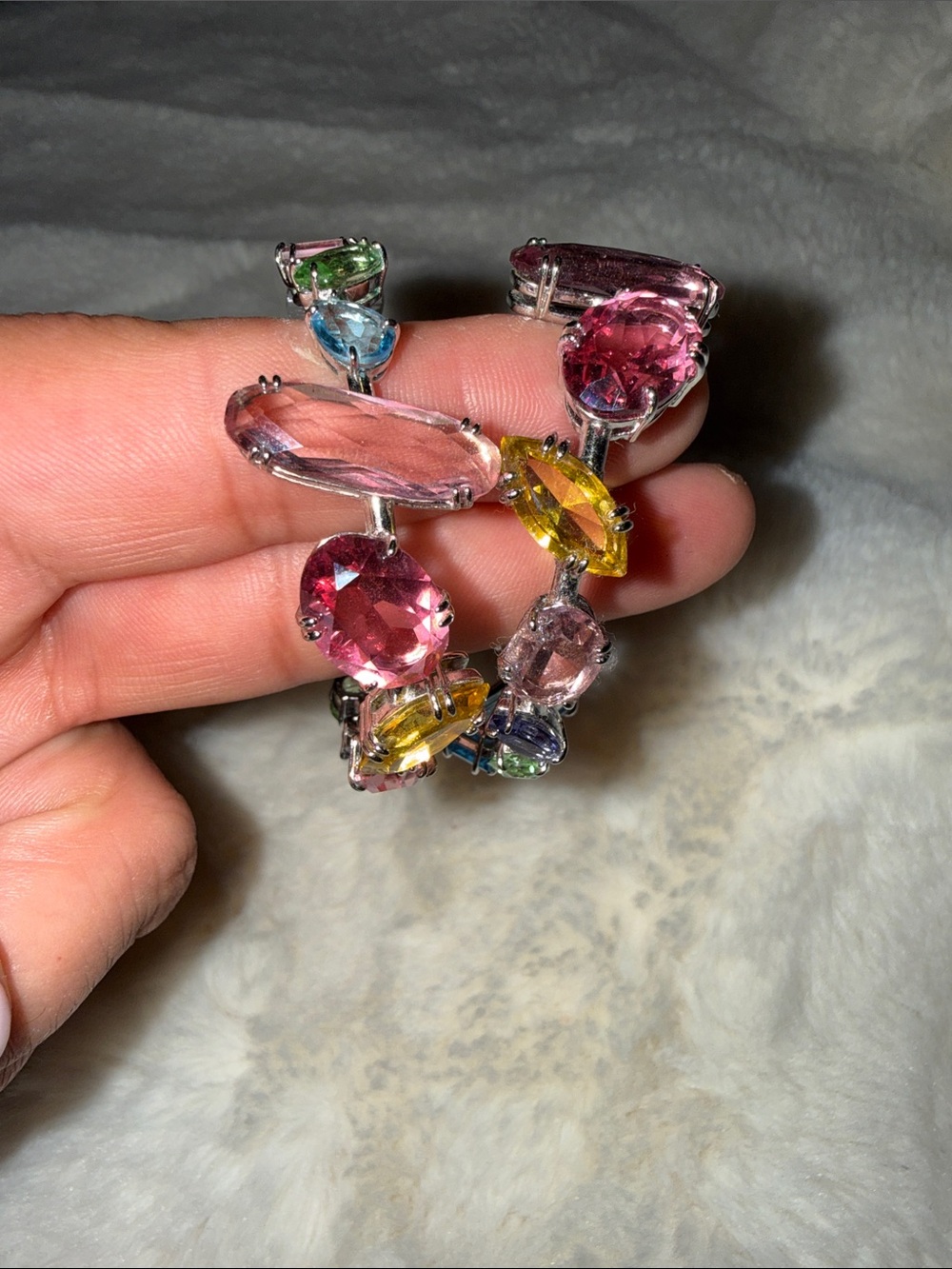 Swarovski Multicolor Crystal Drop Earrings - Pink, Yellow, Blue, Green